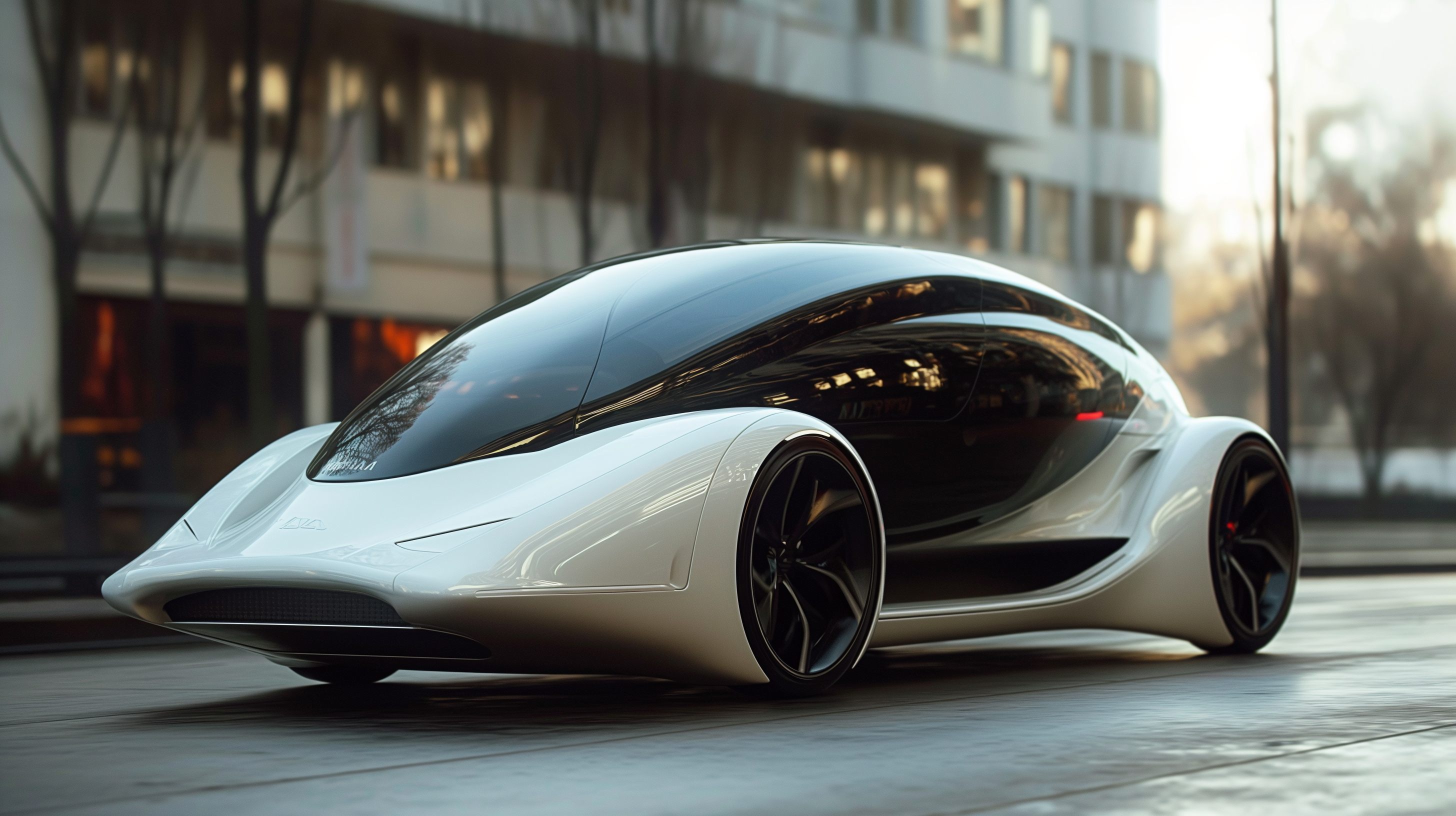 Futuristic Elegance: Sleek Autonomous Concept Car on City Streets ...